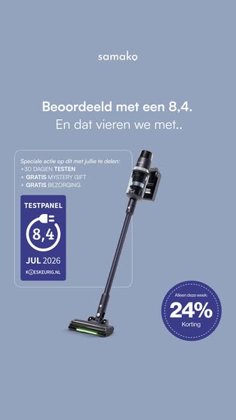 Beoordeeld met een 8.4 — de stofzuiger die het verschil maakt.