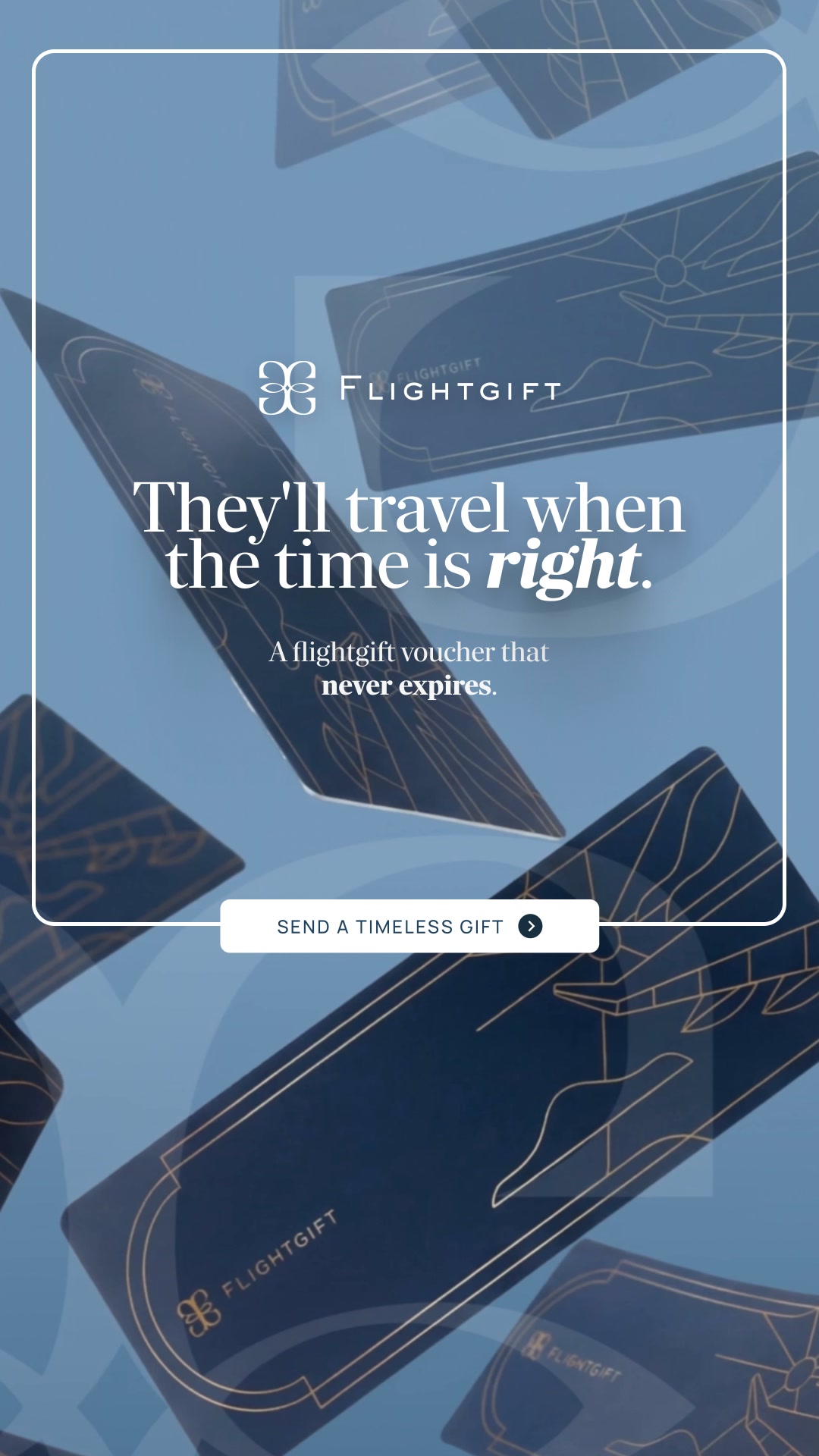 A flight gift voucher that never expires