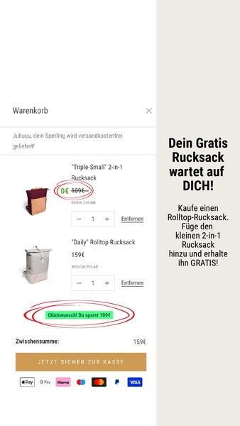 2in1-Rucksack geschenkt