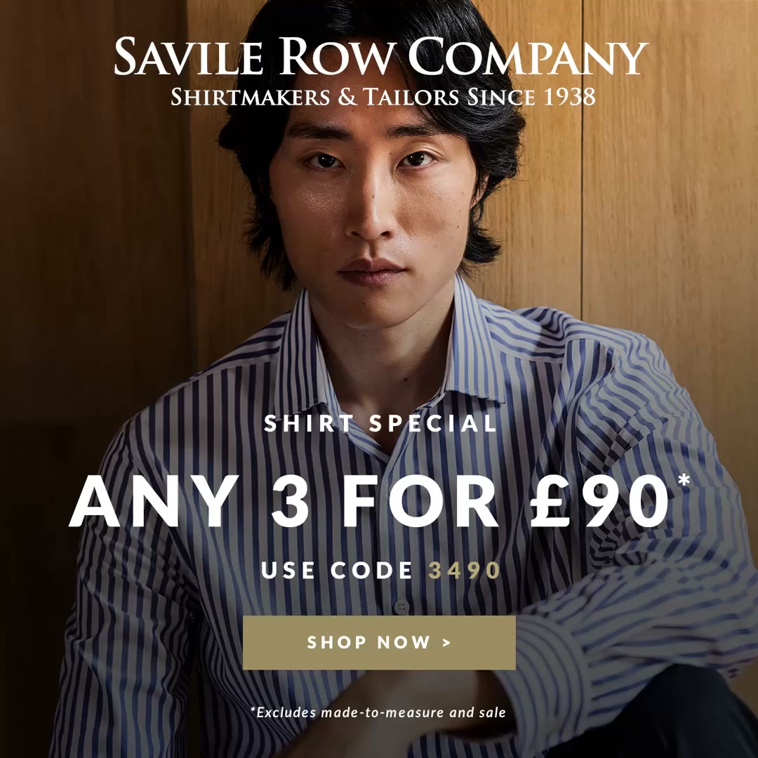 Any 3 Shirts £90 with Code 3490