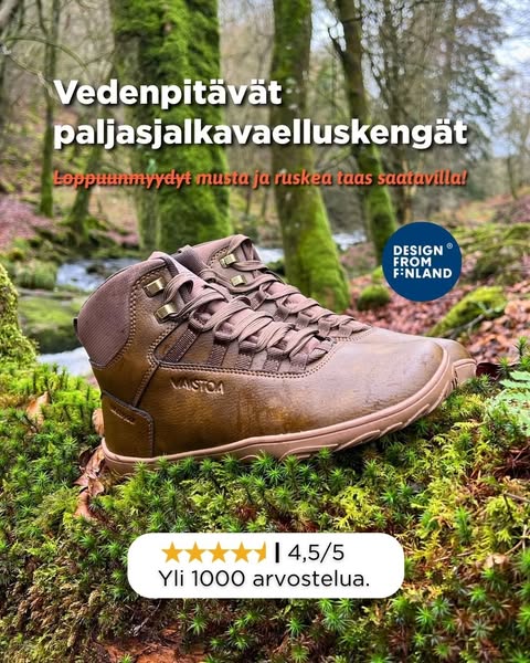 Täysin vedenpitävät paljasjalkavaelluskengät