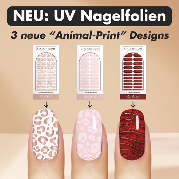 3 Neue "Animal-Print" UV Nagelfolien Designs bei Colour Flash