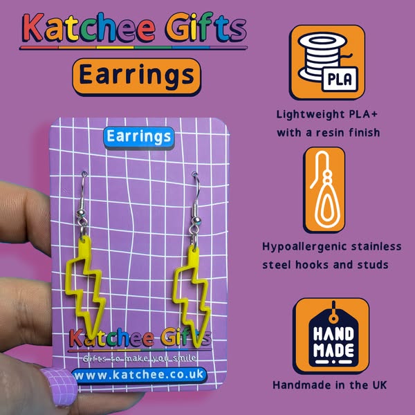 Lightning earrings - drops - KatcheeGifts