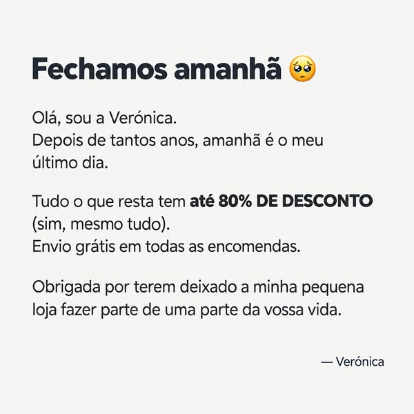 Stock limitado: até 80% de desconto