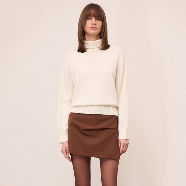 Maglione Collo Alto In Misto Lana
