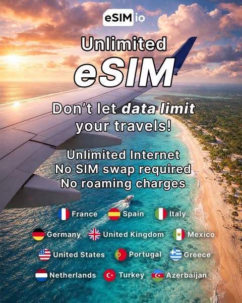 Say goodbye to expensive roaming bills and activate affordable global data with eSIM io.