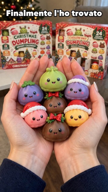 Calendario dell’Avvento 2026 – 24 Squishy a Forma di Dumpling