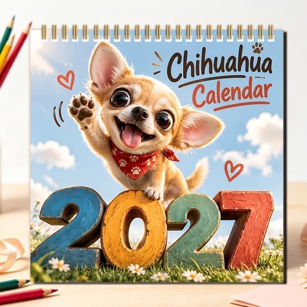 Chihuahua 12 Month Wall Calendar