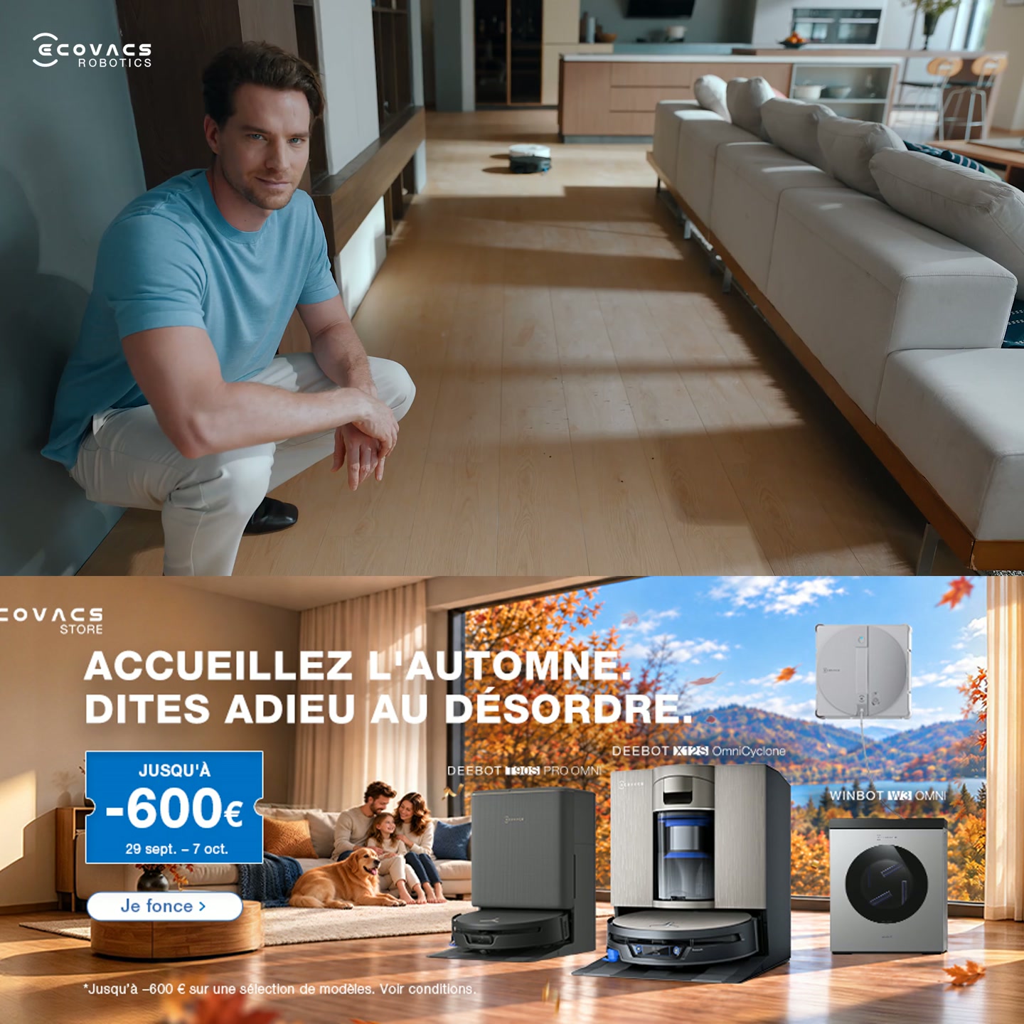 Offres d'Automne ECOVACS : Jusqu'à 600 € de réduction !