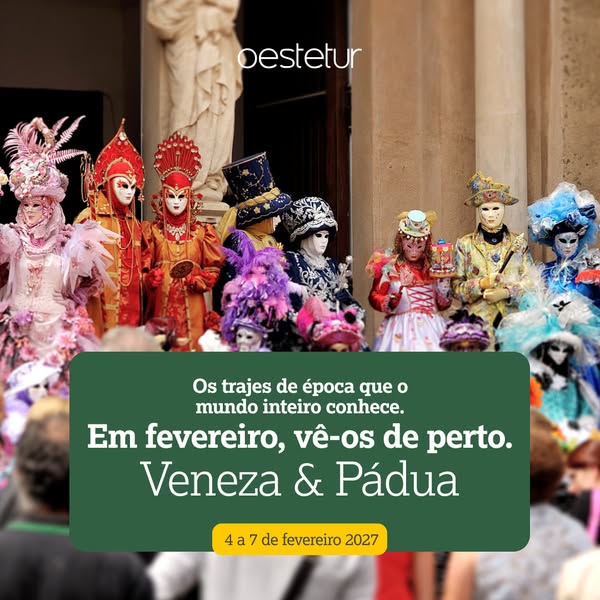Em fevereiro, o Carnaval de Veneza não passa só na televisão. Passa à sua frente.