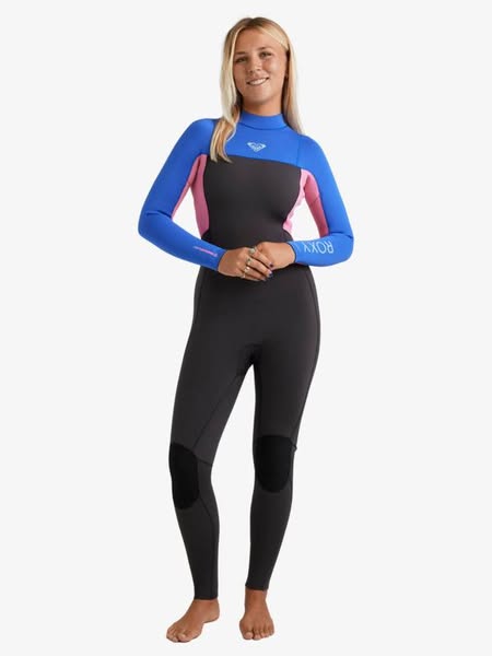Roxy 4/3Mm Prologue+ - Women Blue Back Zip Wetsuit