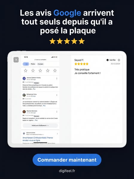 Plaque Avis Google Digifeel