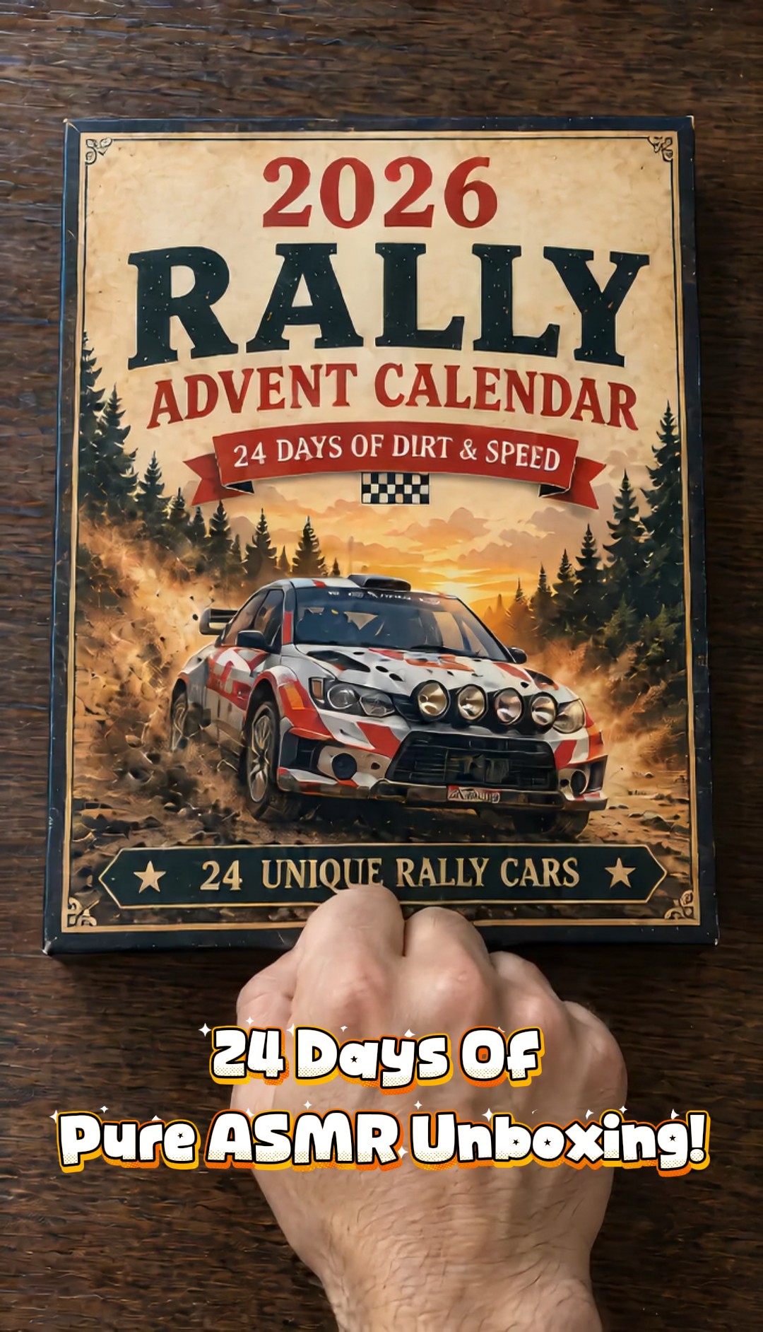 Christmas Rally Car Countdown Box 24 Unique 2D Racing Models Advent Calendar