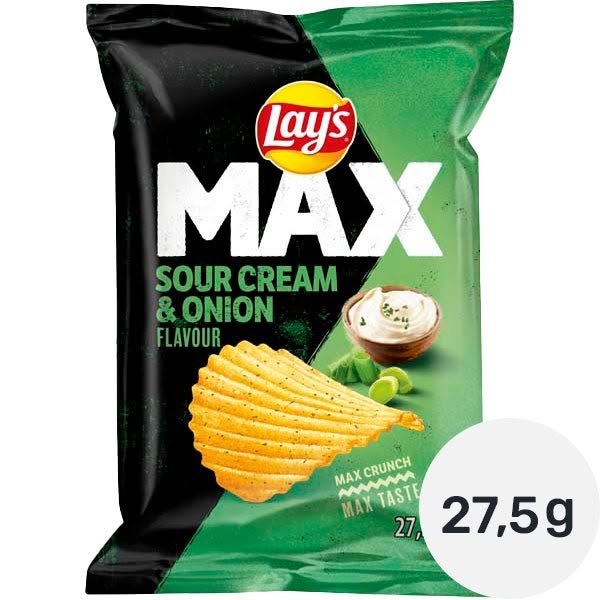 Lay's Sour Cream & Onion maustettu perunalastu 27,5g