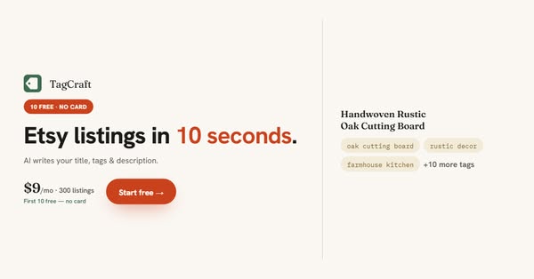 Etsy Listings in 10 Seconds