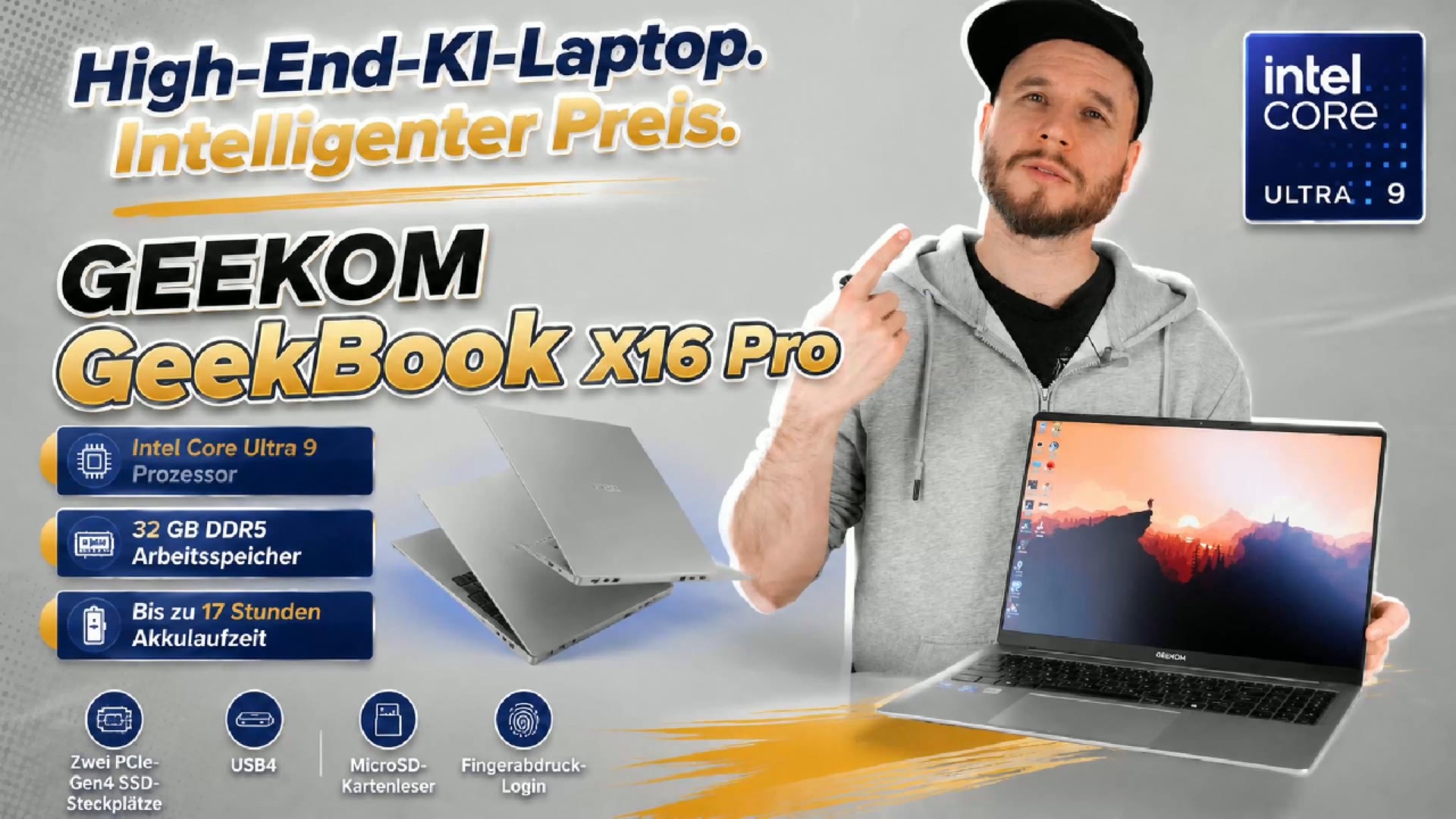 GEEKOM GeekBook X16 Pro | Maximum Ultra 9 Power