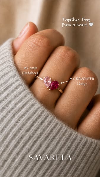 Two birthstones, one heart, one bond