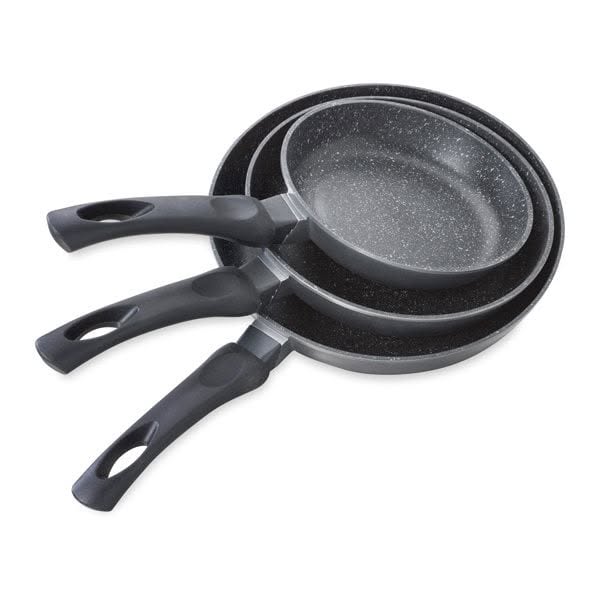 Lot 3 Poêles avec revêtement Dur comme la pierre 20, 24 et 28 cm Mathon