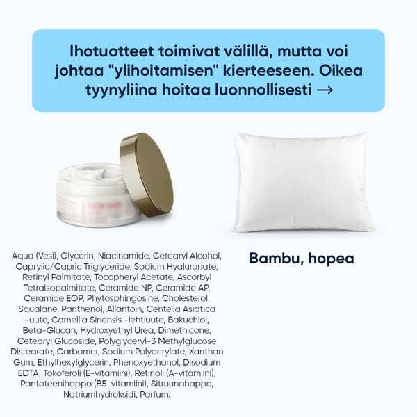 Luonnollinen ihonhoitorutiini 8 tuntia joka yö