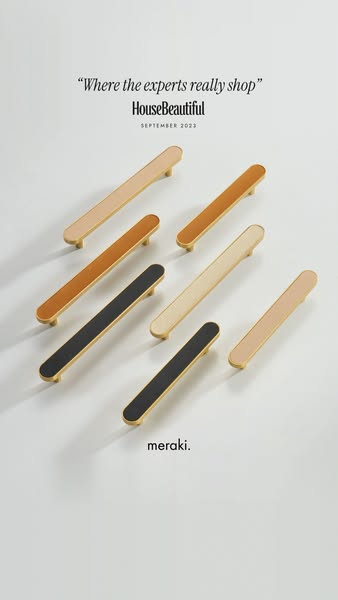 FERN brass and leather handles, from £31