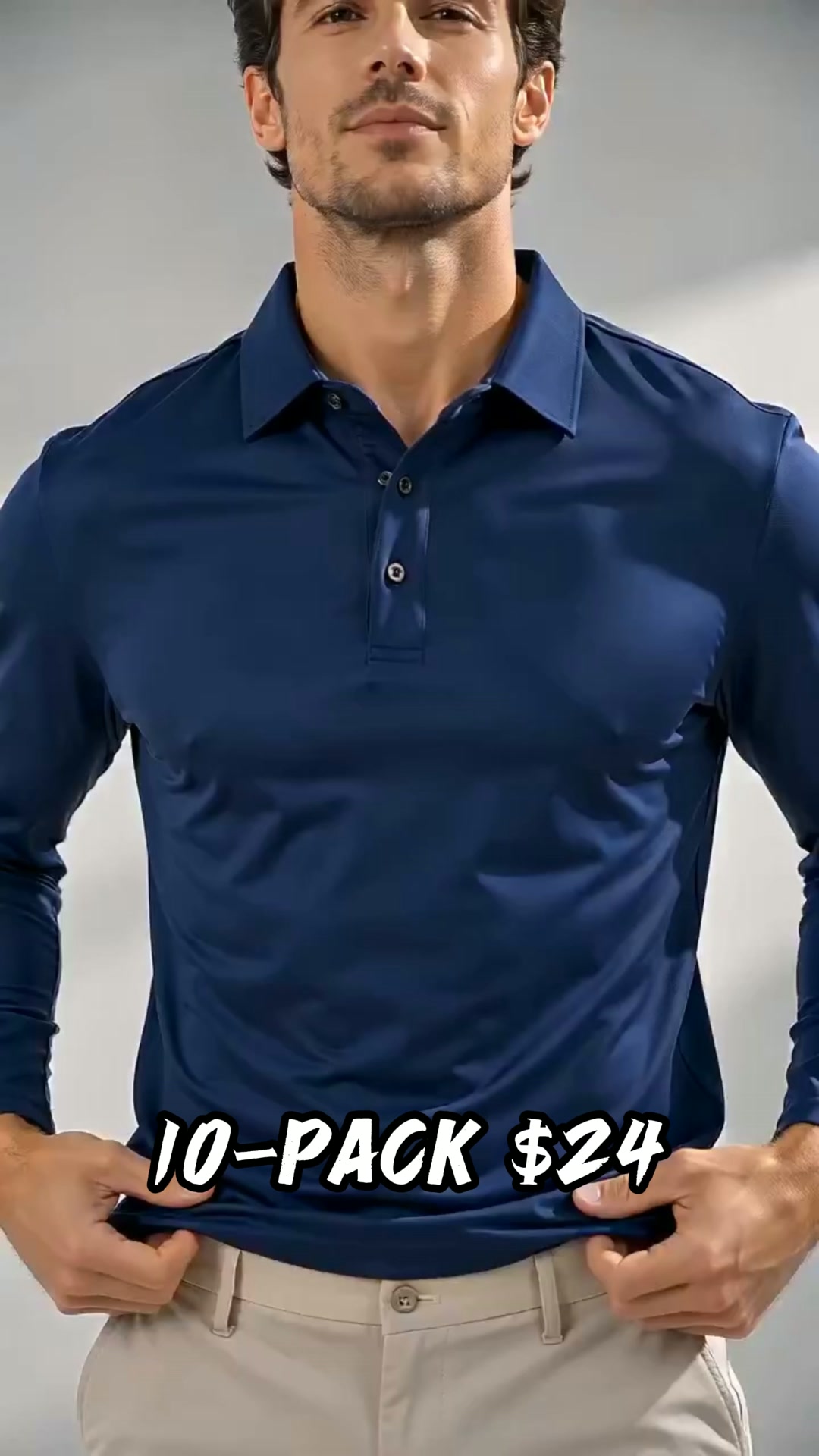 Men's Lightweight Long-Sleeve Polo Shirt