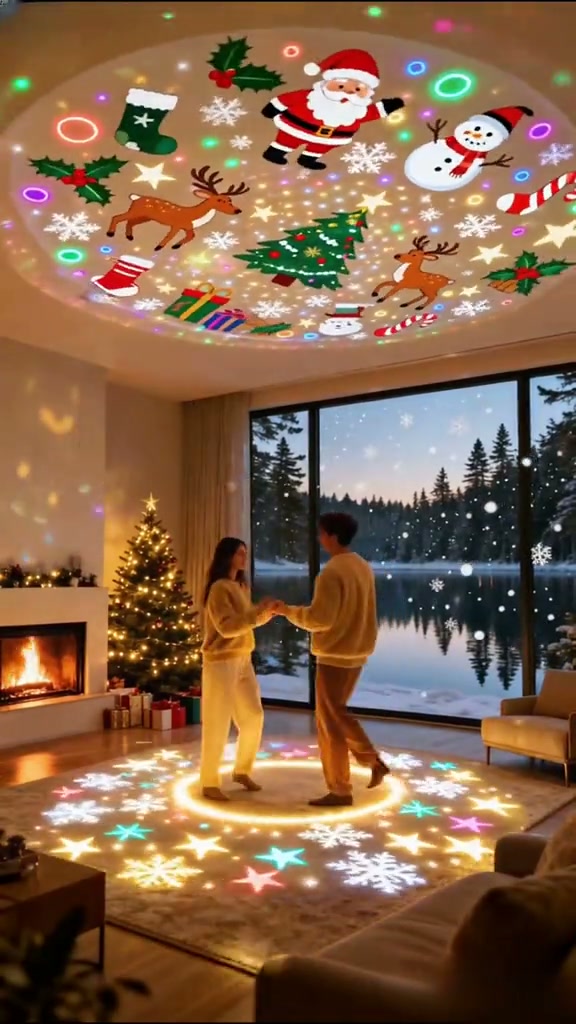 Plug-&-Play HD Christmas Projector – 6 or 10 Festive Scenes
