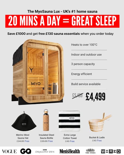 + FREE £130 SAUNA GIFT SET