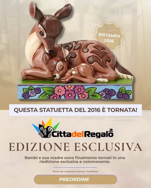 Statuetta Bambi Con La Mamma “Dormi Bene, Piccolo Principe” - Disney Traditions