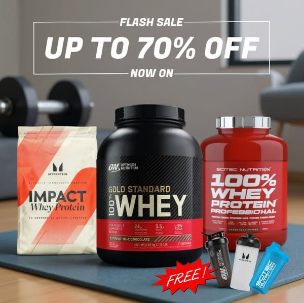 FLASH SALE: Up to 70% OFF Top Whey Protein! – Only One Week!