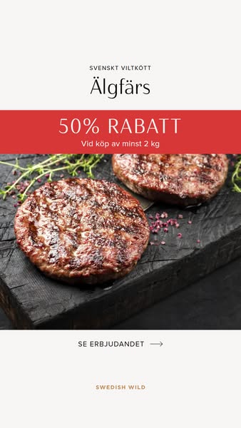 Svensk älgfärs till halva priset