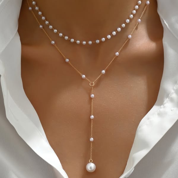 Pearl Cascade Layered Necklace