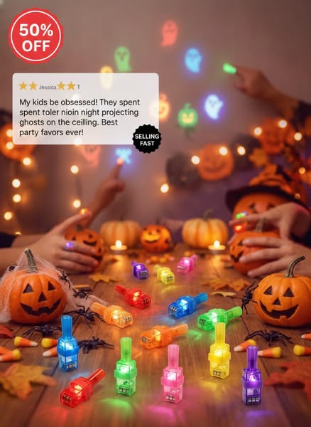 Halloween pattern finger projector lights