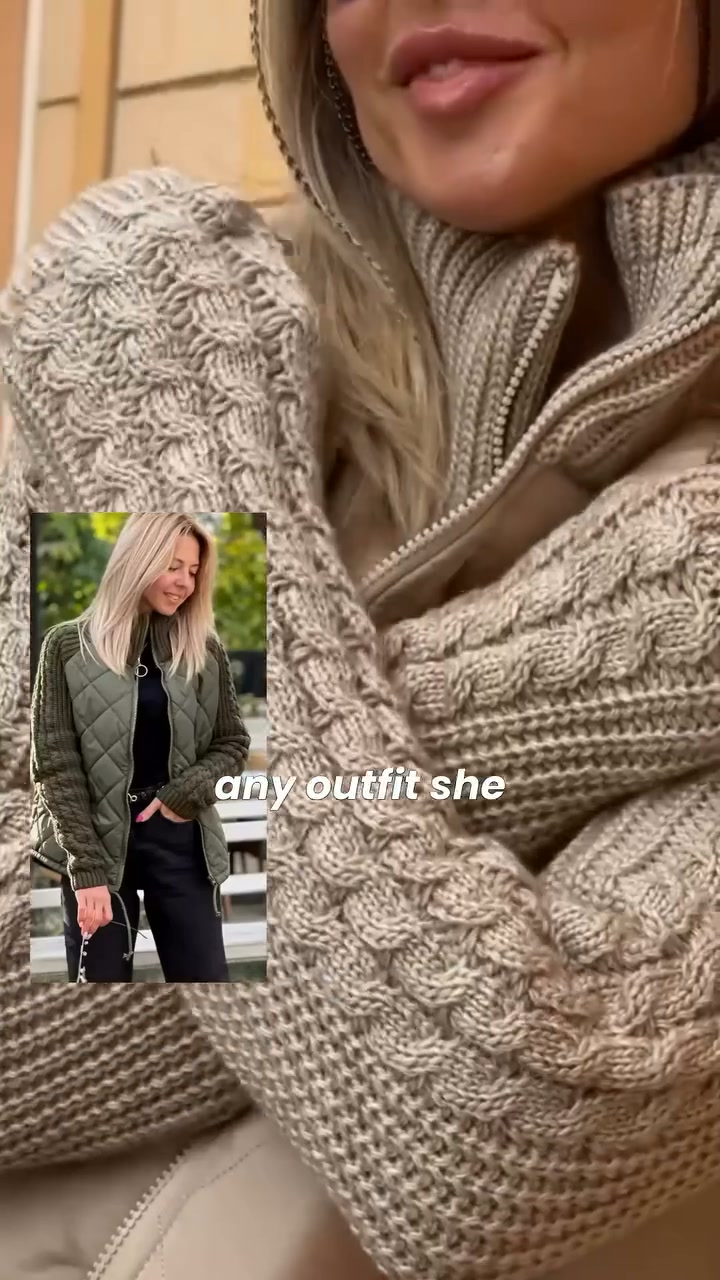 Aure Paris Casual Knitted Zipper Jacket