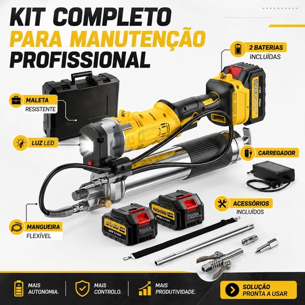Lubrificação mais rápida e fácil para máquinas, veículos e tratores!