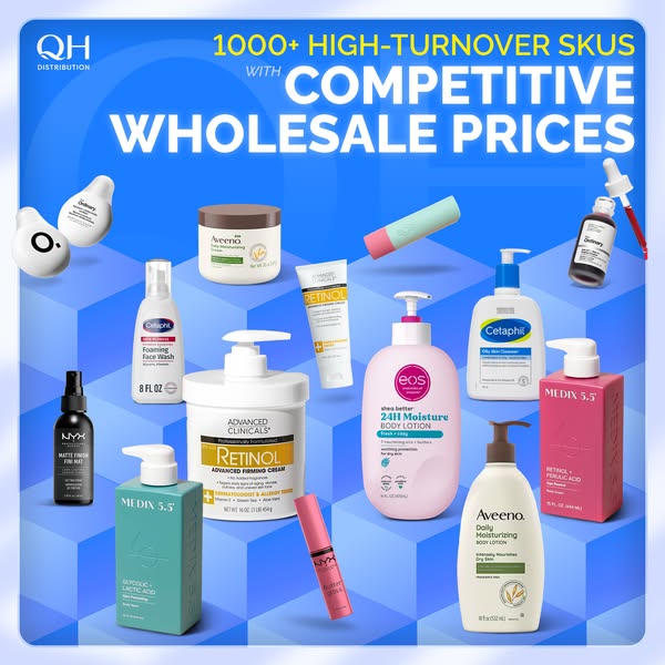 Access 1,000+ fast-moving beauty SKUs at competitive wholesale prices