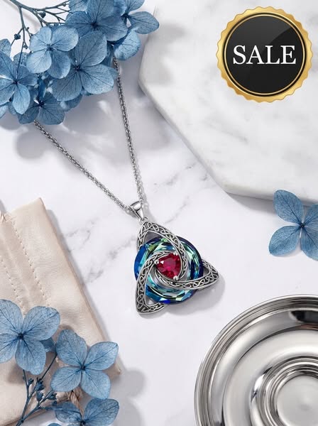 12-Month Celtic Birthstone Necklace