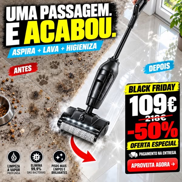 Lavas o chão com água suja