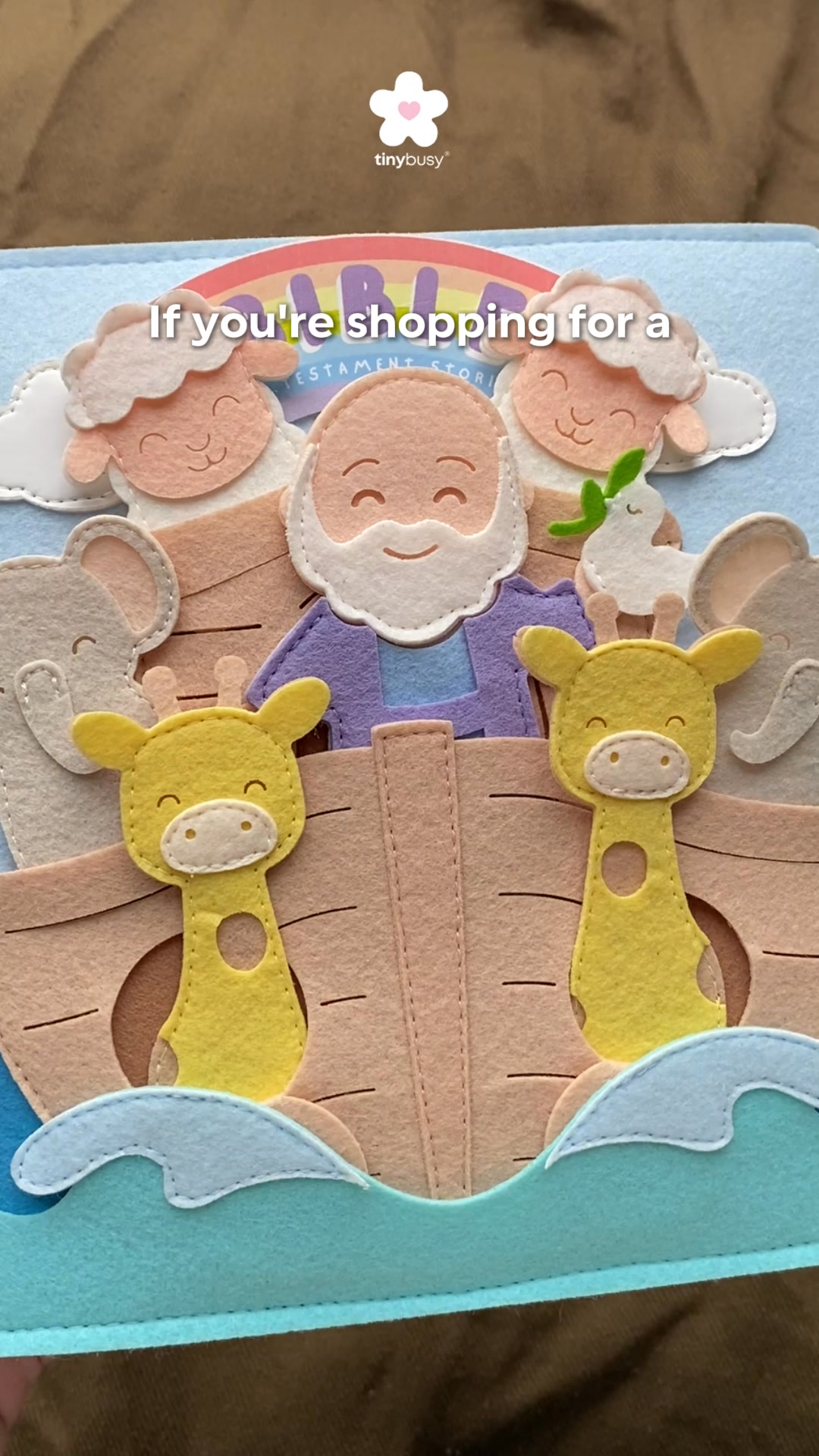 Handmade Bible Quiet Book Gifts for Christian Families Faith Based Learning Toy That Builds Fine Motor Skills