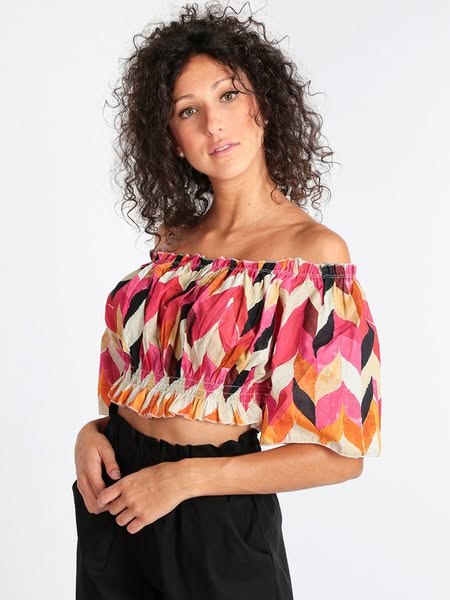Lumina Top donna corto Tops Fucsia taglia Unica