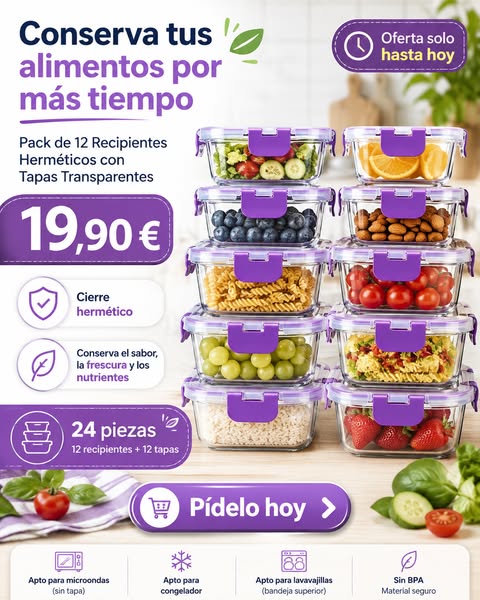 Set 24 Recipientes Herméticos