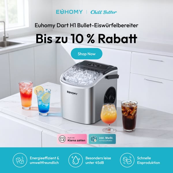 Knackig kaltes Eis, angenehm leise.