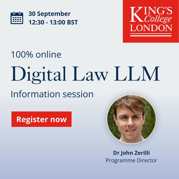 Study Digital Law Online with King’s