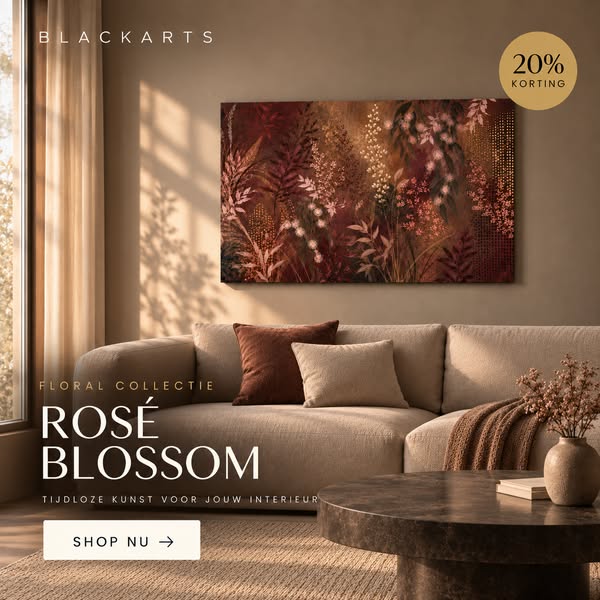 20% korting op elk Bloemen kunstwerken