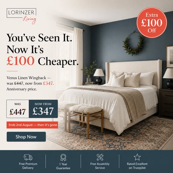 Anniversary price: from £347