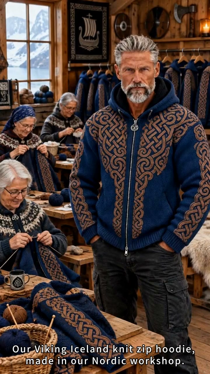 Vintage Nordic Knit Hooded Jacket | Fall & Winter Essential