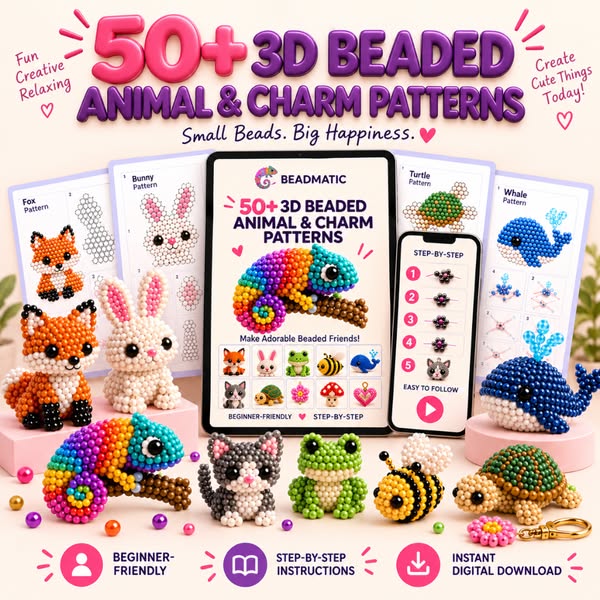 50+ 3D Beaded Animal Patterns