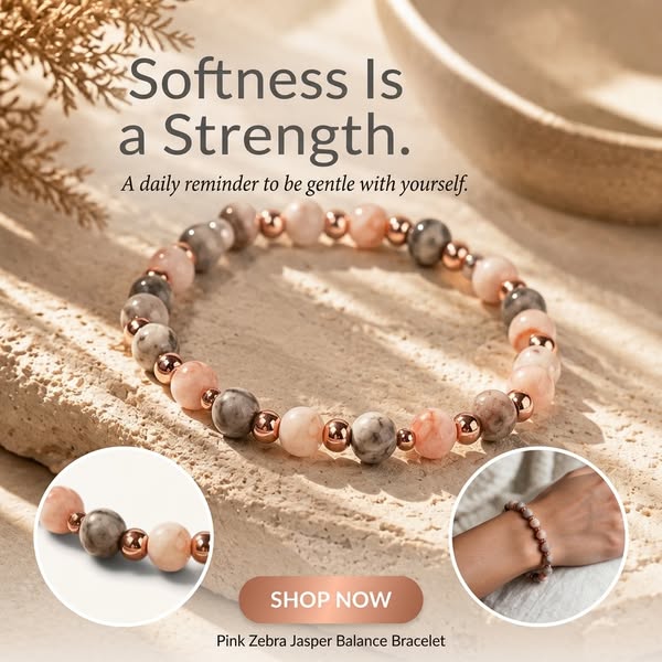 Pink Zebra Jasper Balance Bracelet – Natural Stone Bead