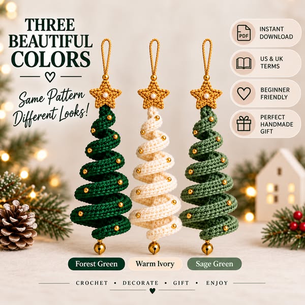 One Pattern, Three Adorable Christmas Trees!