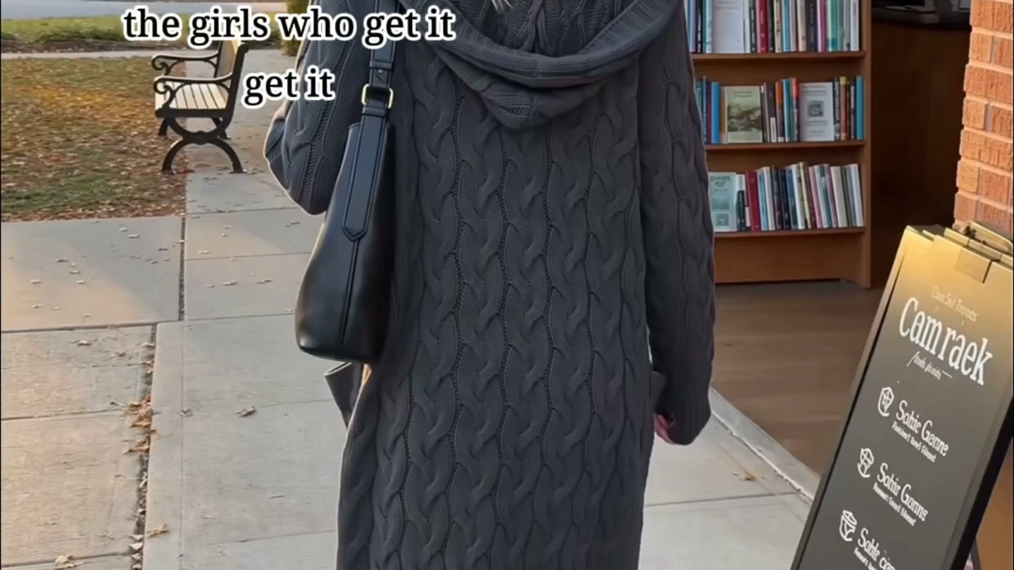Hooded Cable Knit Long Cardigan — 50% OFF