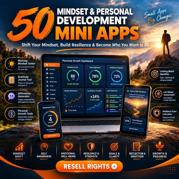 50 Mindset Apps You Can Resell